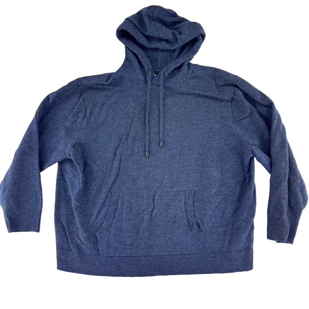 The Commons Merino Wool Hoodie Sweater Size XXXL Blue Fits Smaller
